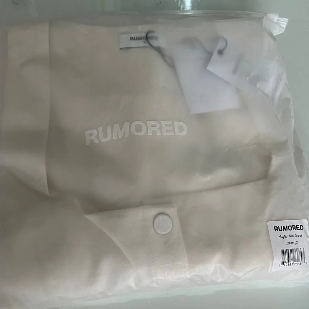 NWT Rumored Mayfair cream Button-Down midi Dress 2 - Picture 3 of 7